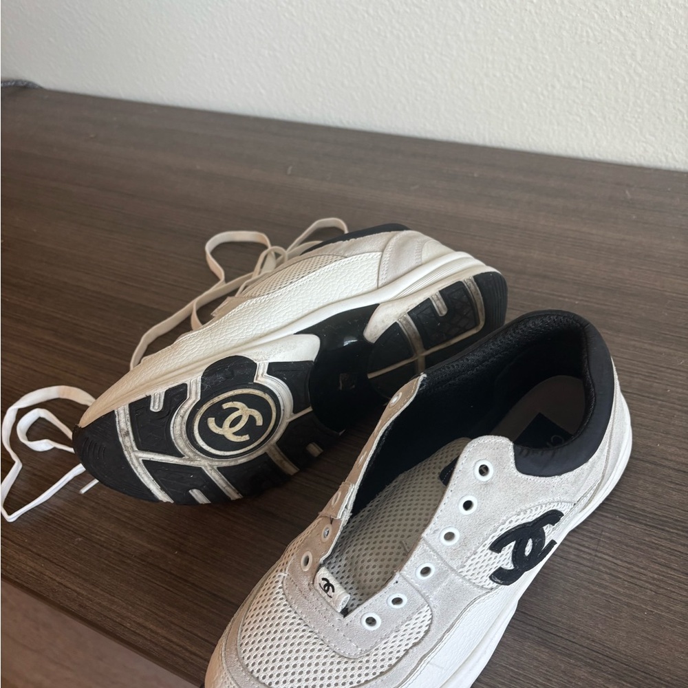 Chanel White and Black Sneakers - Picture 5 of 7